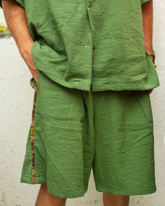 Olive Linen shorts