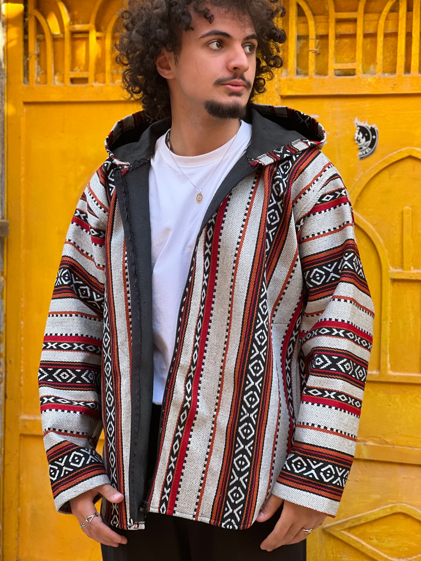 Creamy full zipper jacket