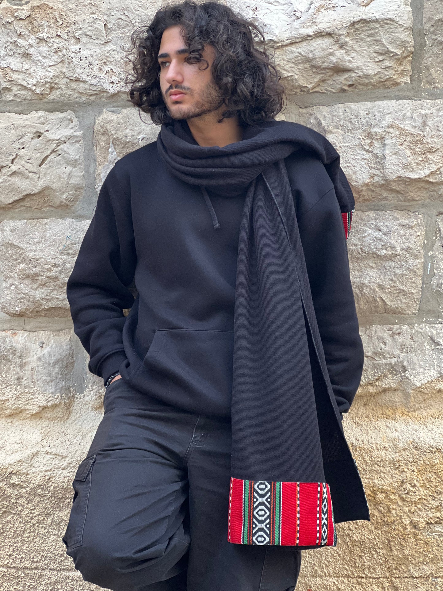 Jamer on Black Scarf  (cotton)