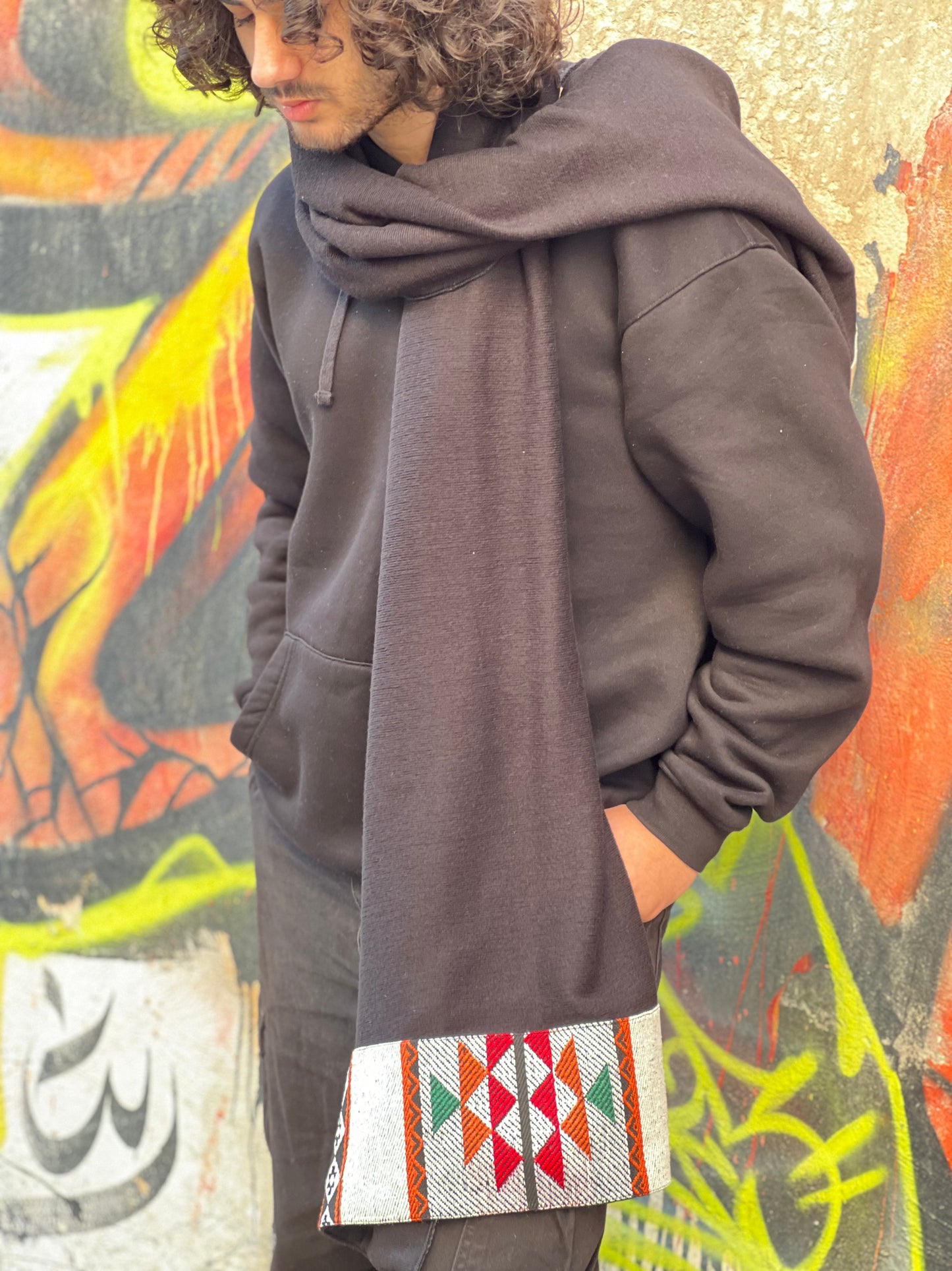 Bassem on Black Scarf  (cotton)