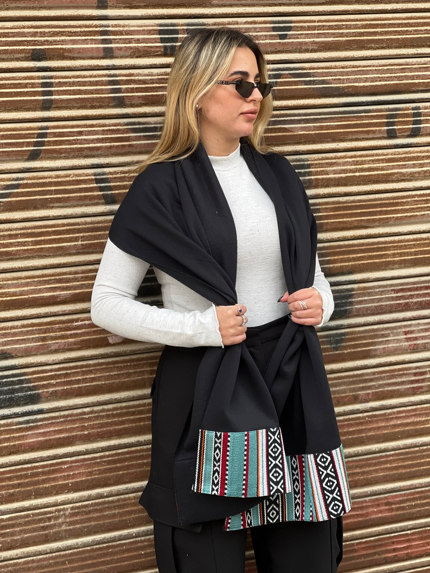 Zumorod on Black Scarf (cotton)