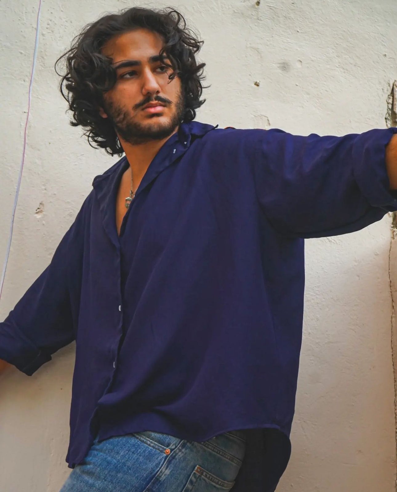 Ruman on Navy Shirt