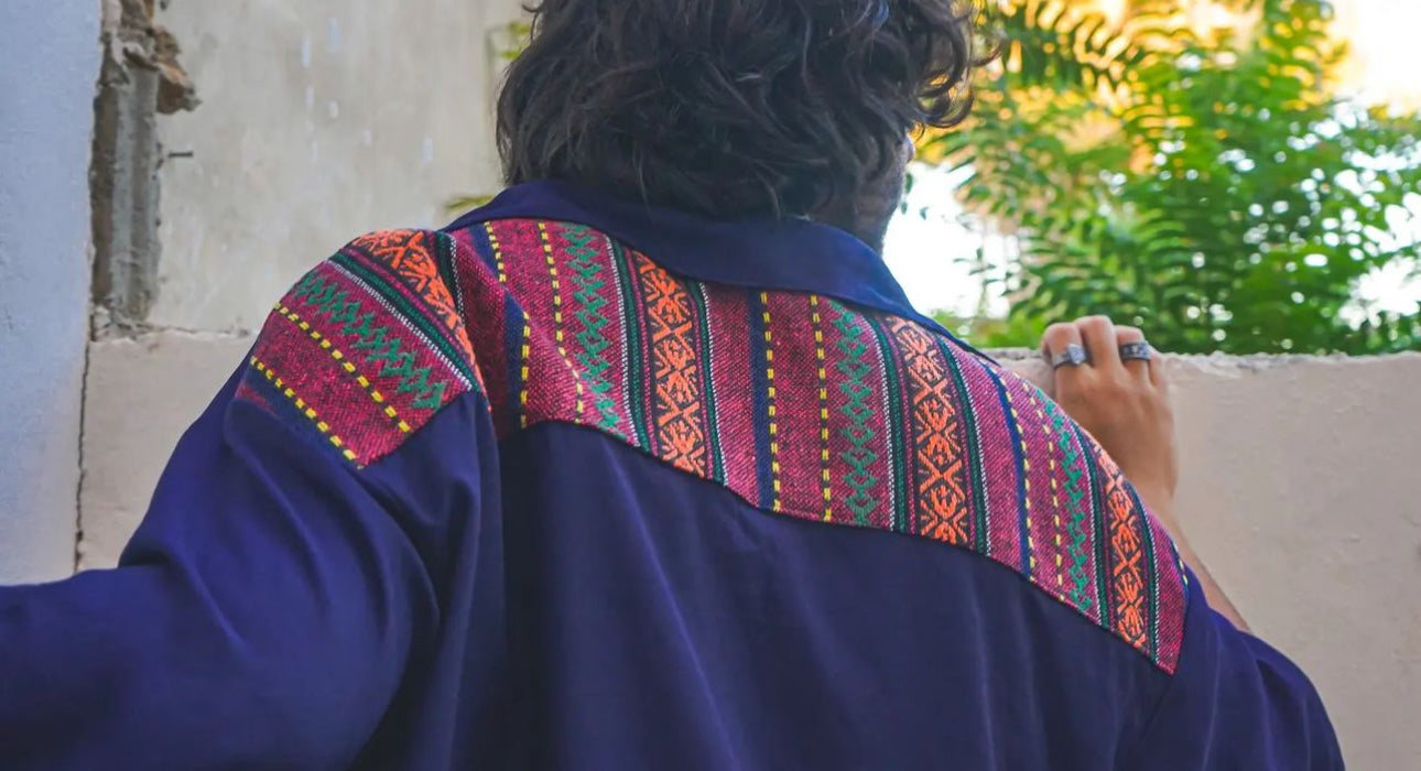 Ruman on Navy Shirt
