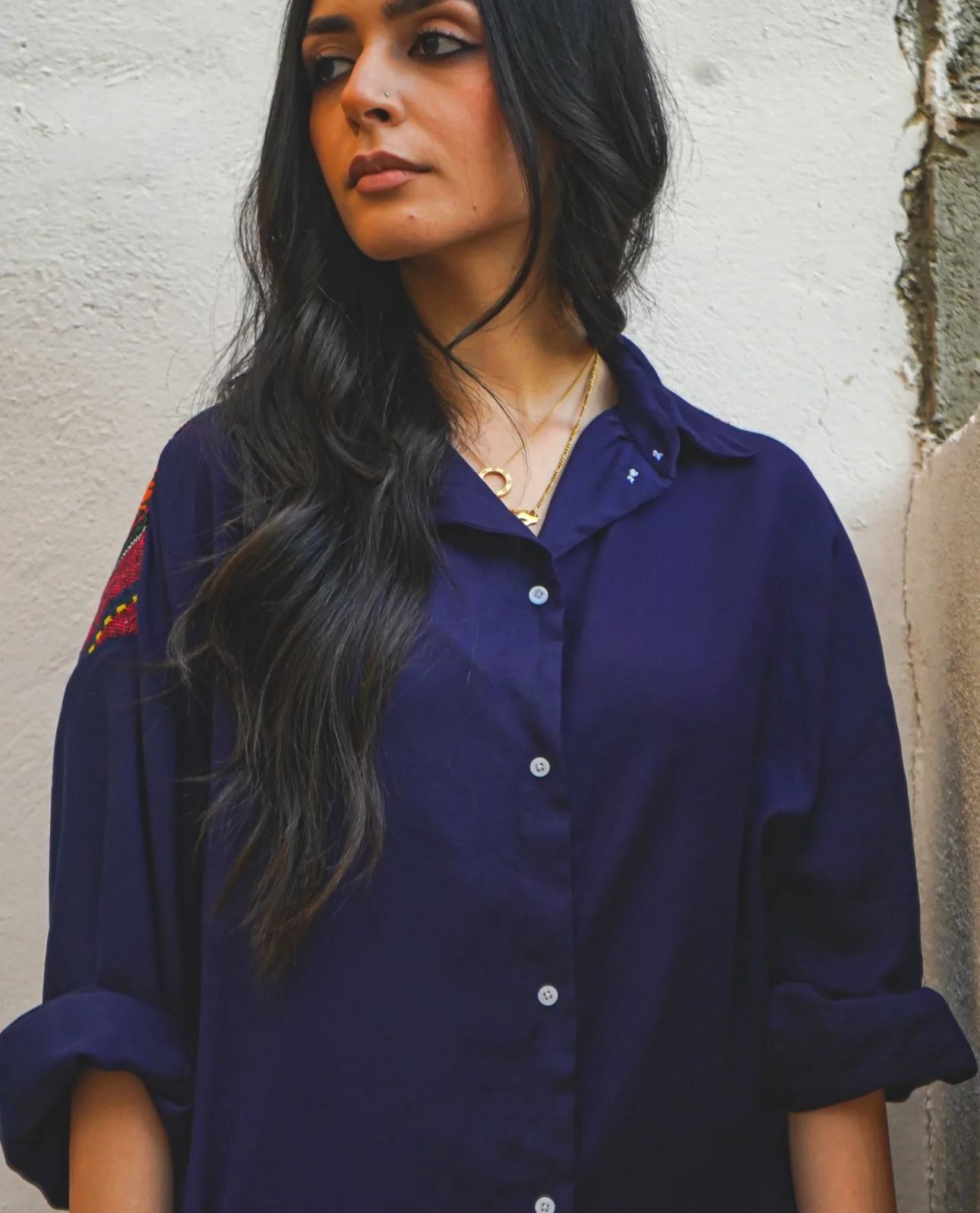 Ruman on Navy Shirt