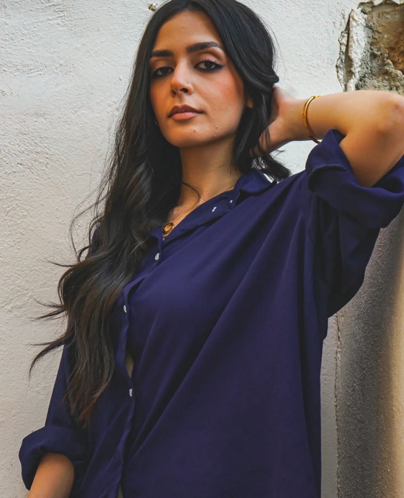 Ruman on Navy Shirt