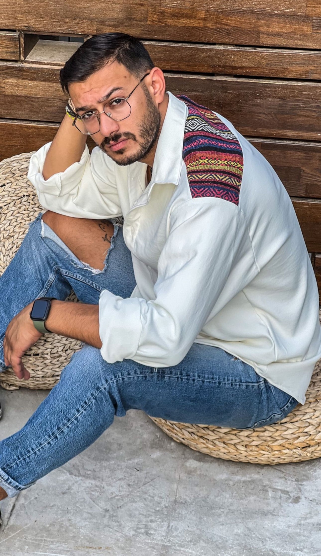 Rabe'e on White Shirt