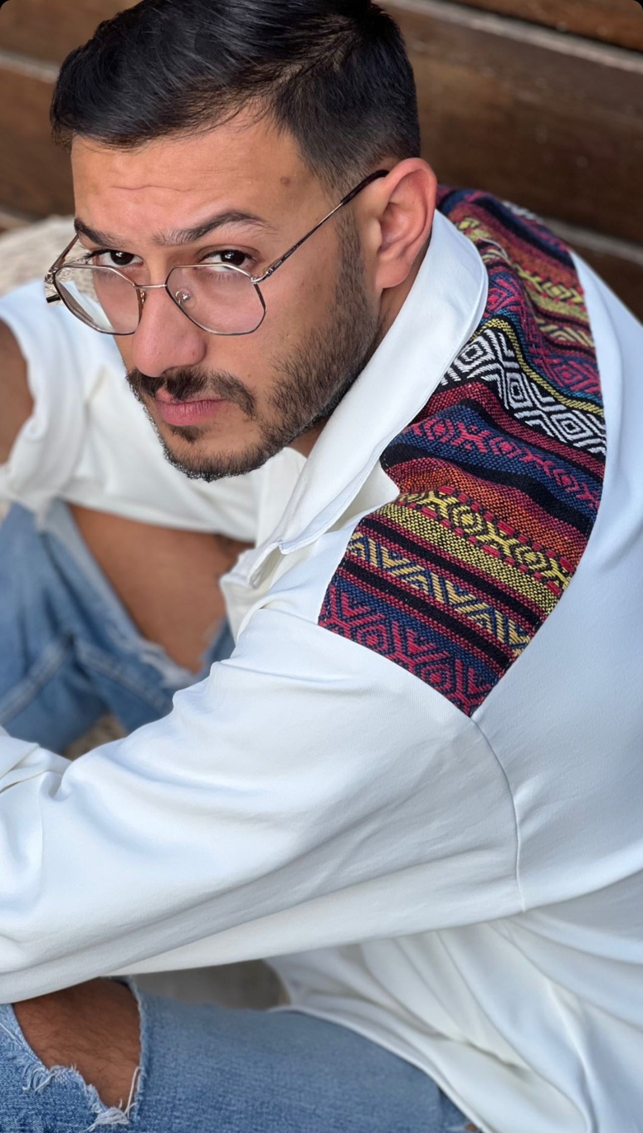 Rabe'e on White Shirt