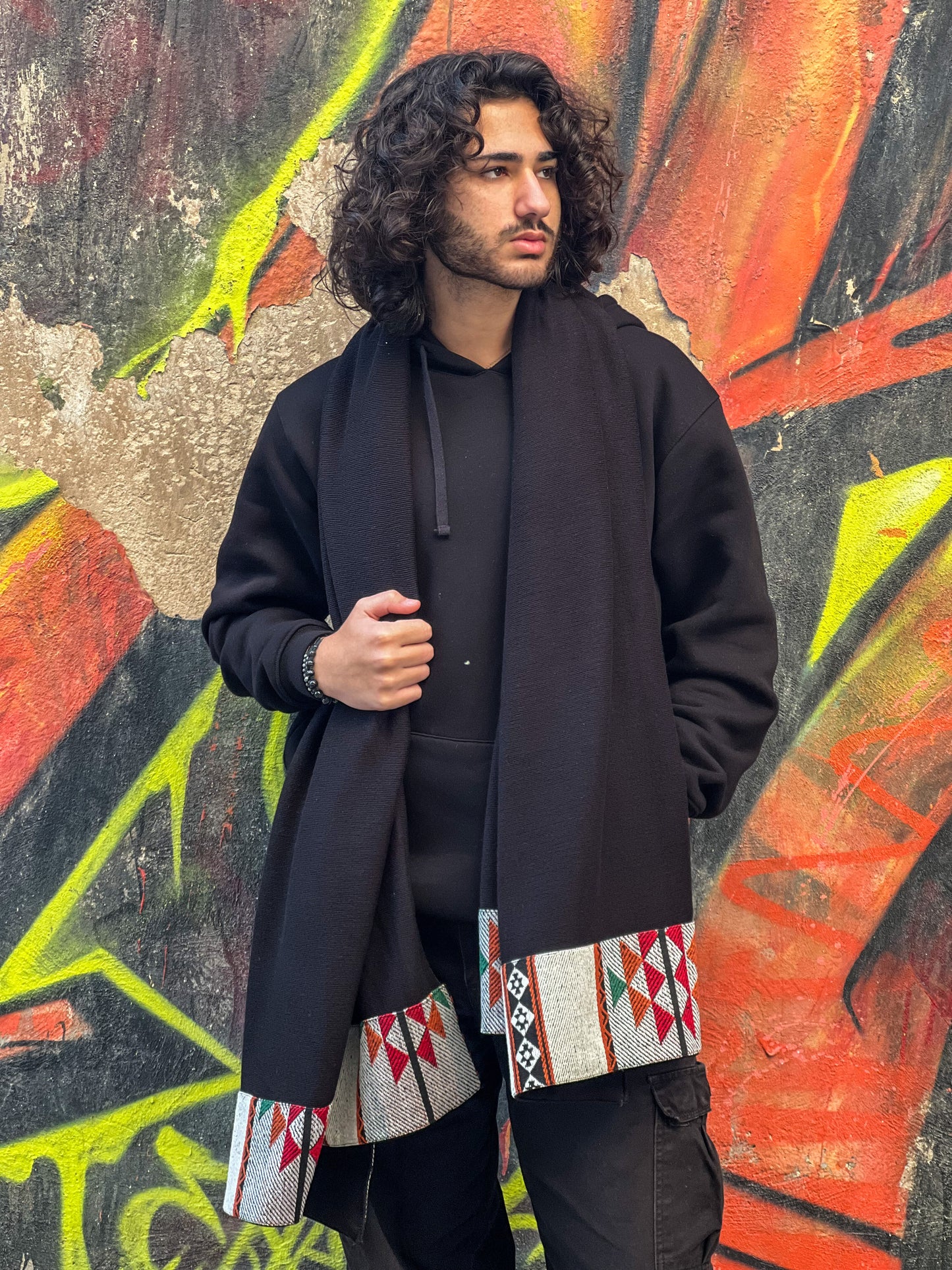 Bassem on Black Scarf  (cotton)