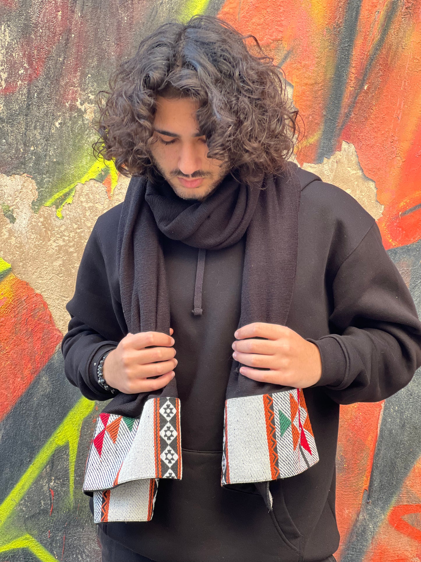 Bassem on Black Scarf  (cotton)