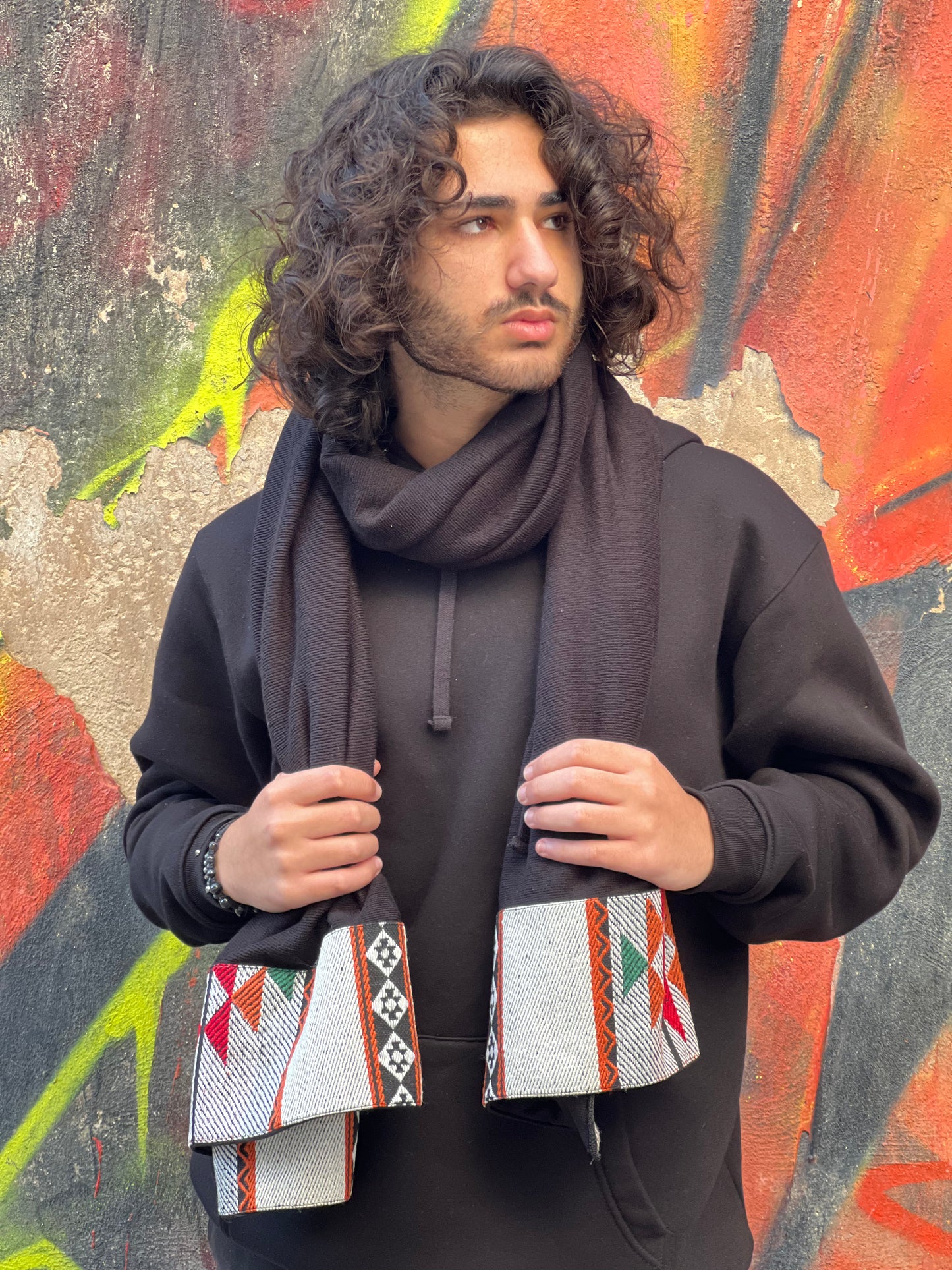 Bassem on Black Scarf  (cotton)