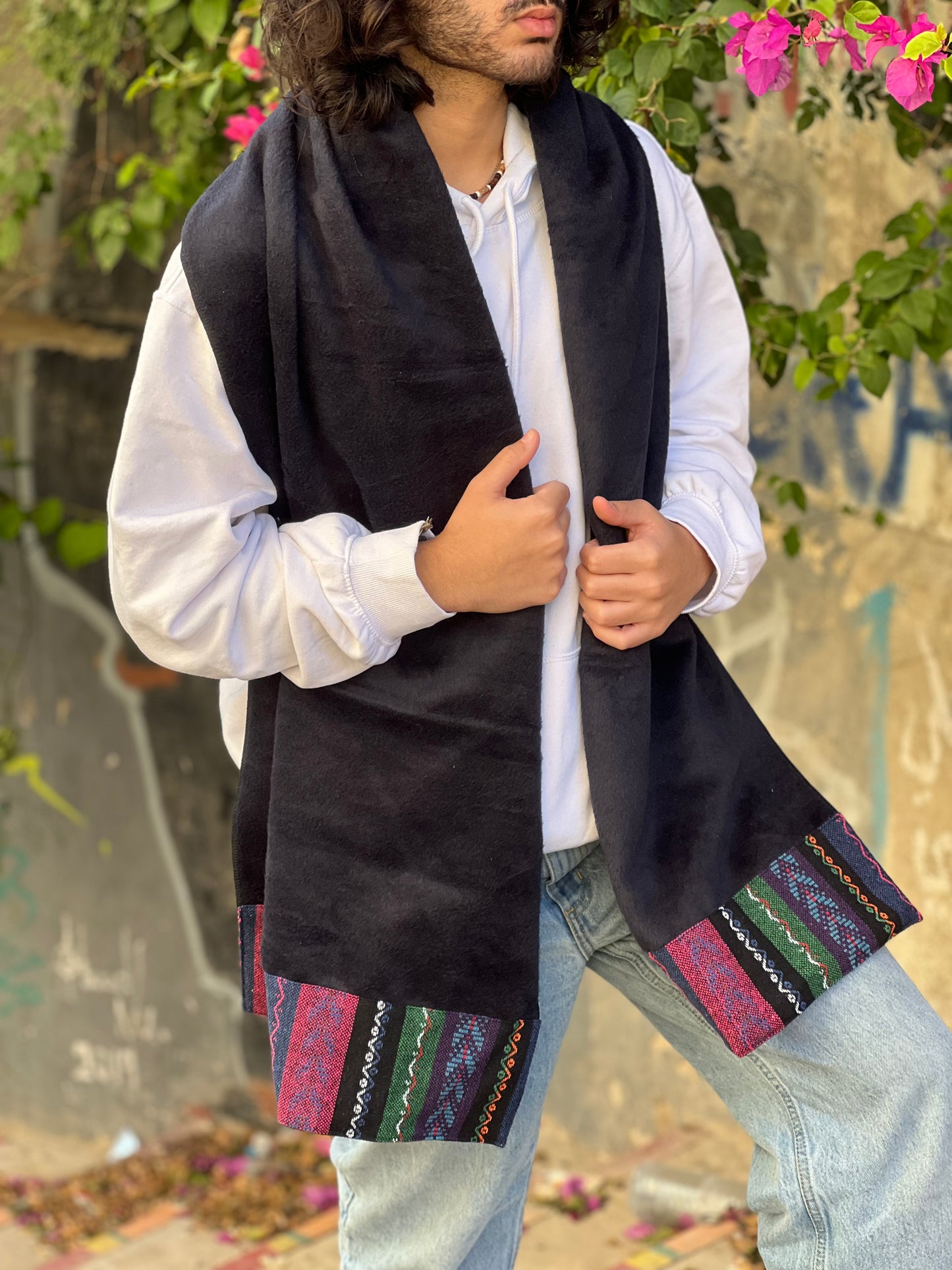 Sarmadi on Navy Scarf (fur)