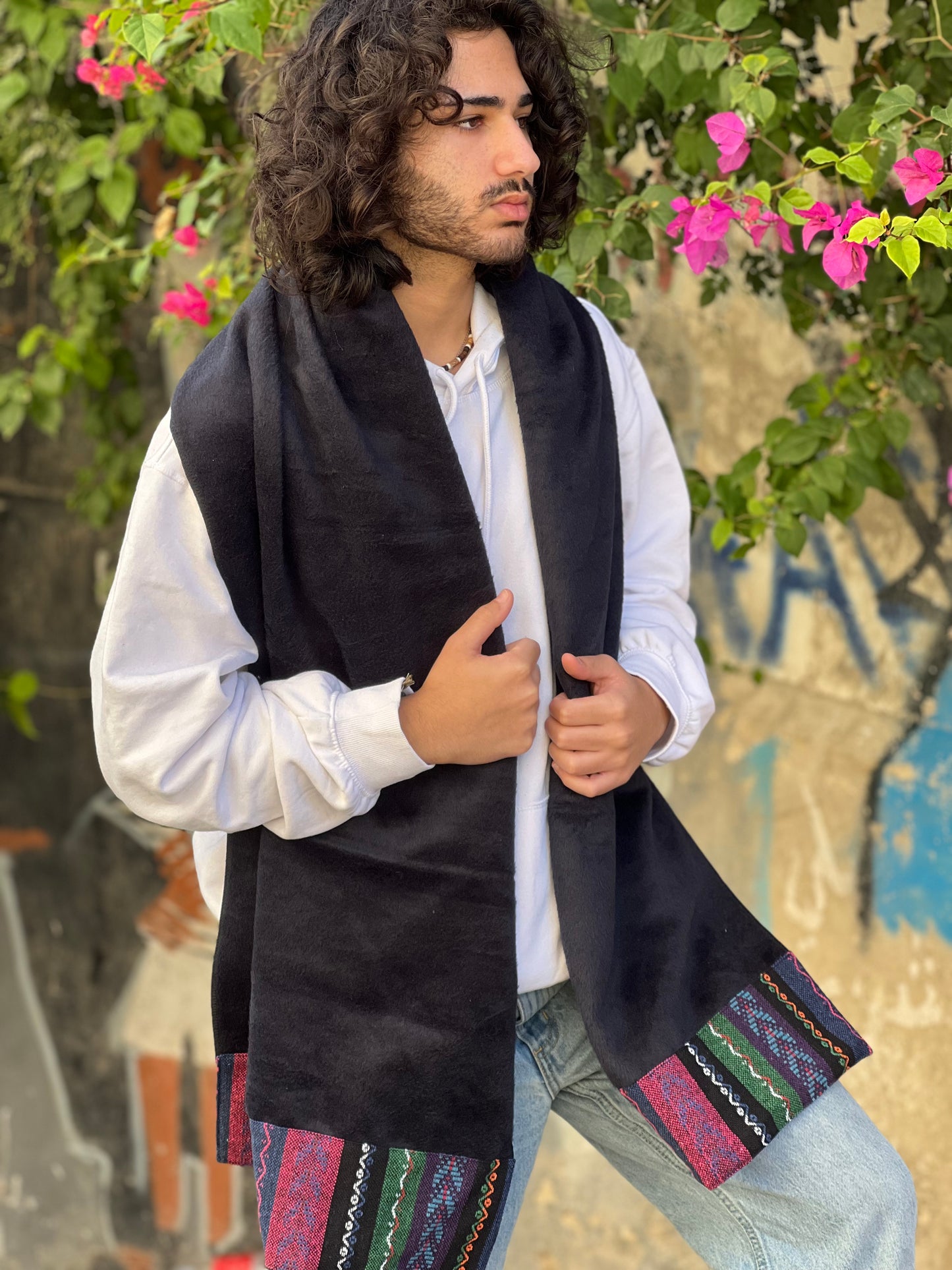 Sarmadi on Navy Scarf (fur)