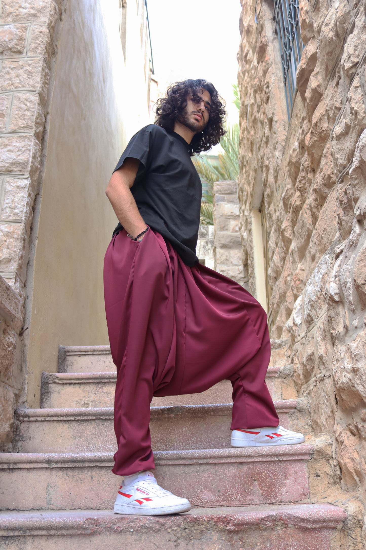 Bassem on Maroon Sherwal Pant