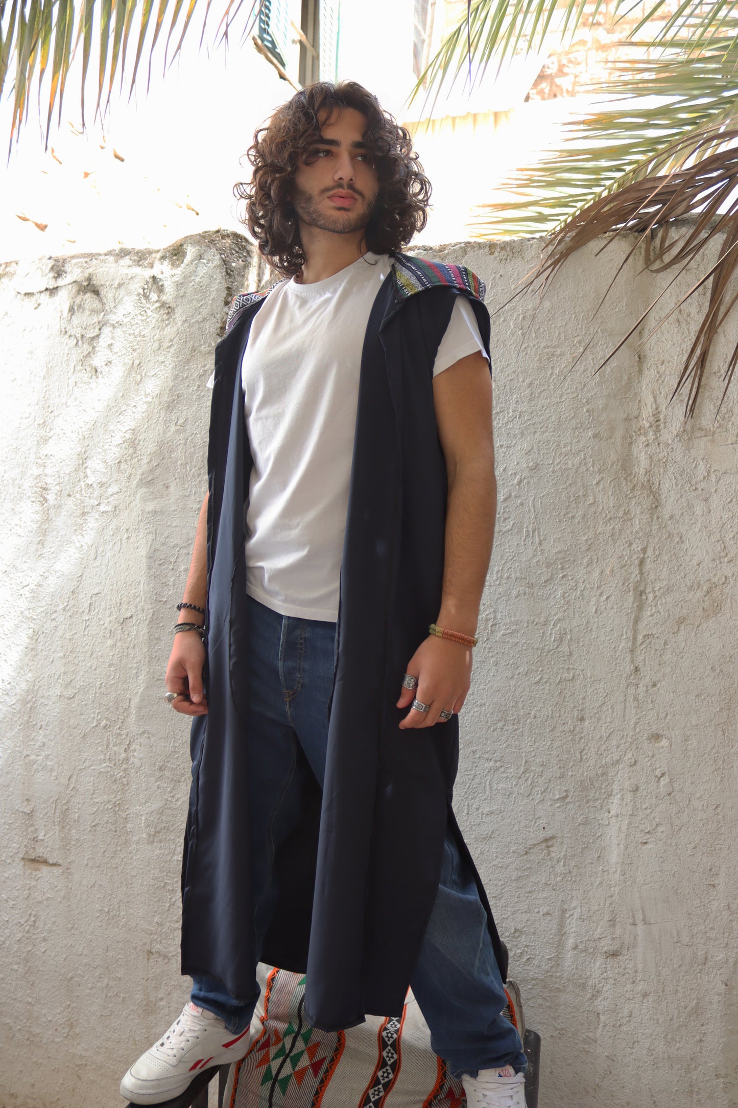 Zahi on Navy Summer Vest