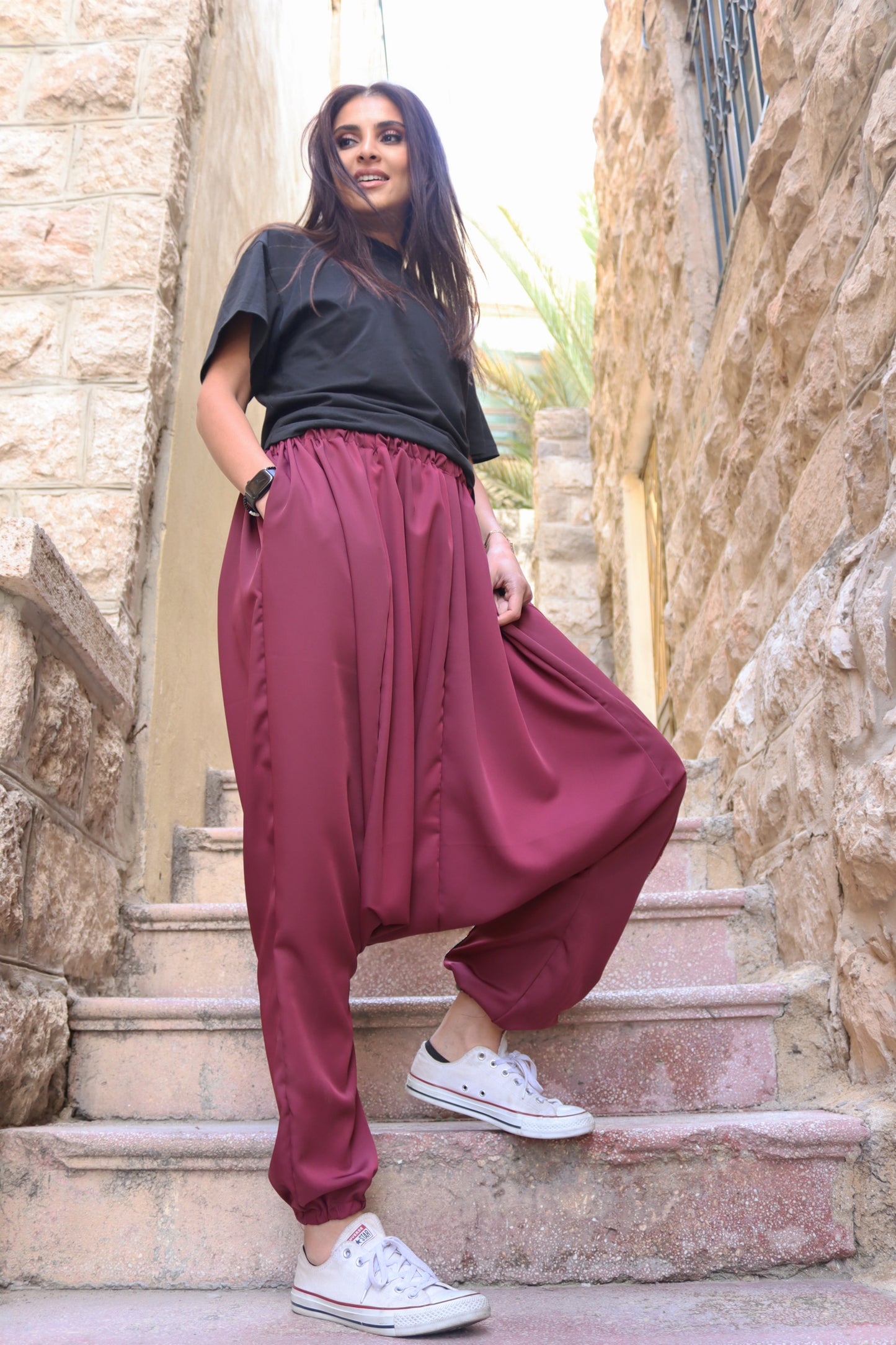 Bassem on Maroon Sherwal Pant