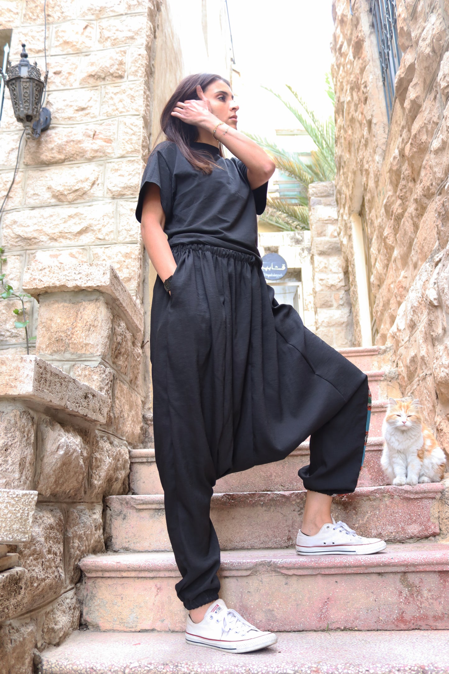 Sama on Black Sherwal Pant