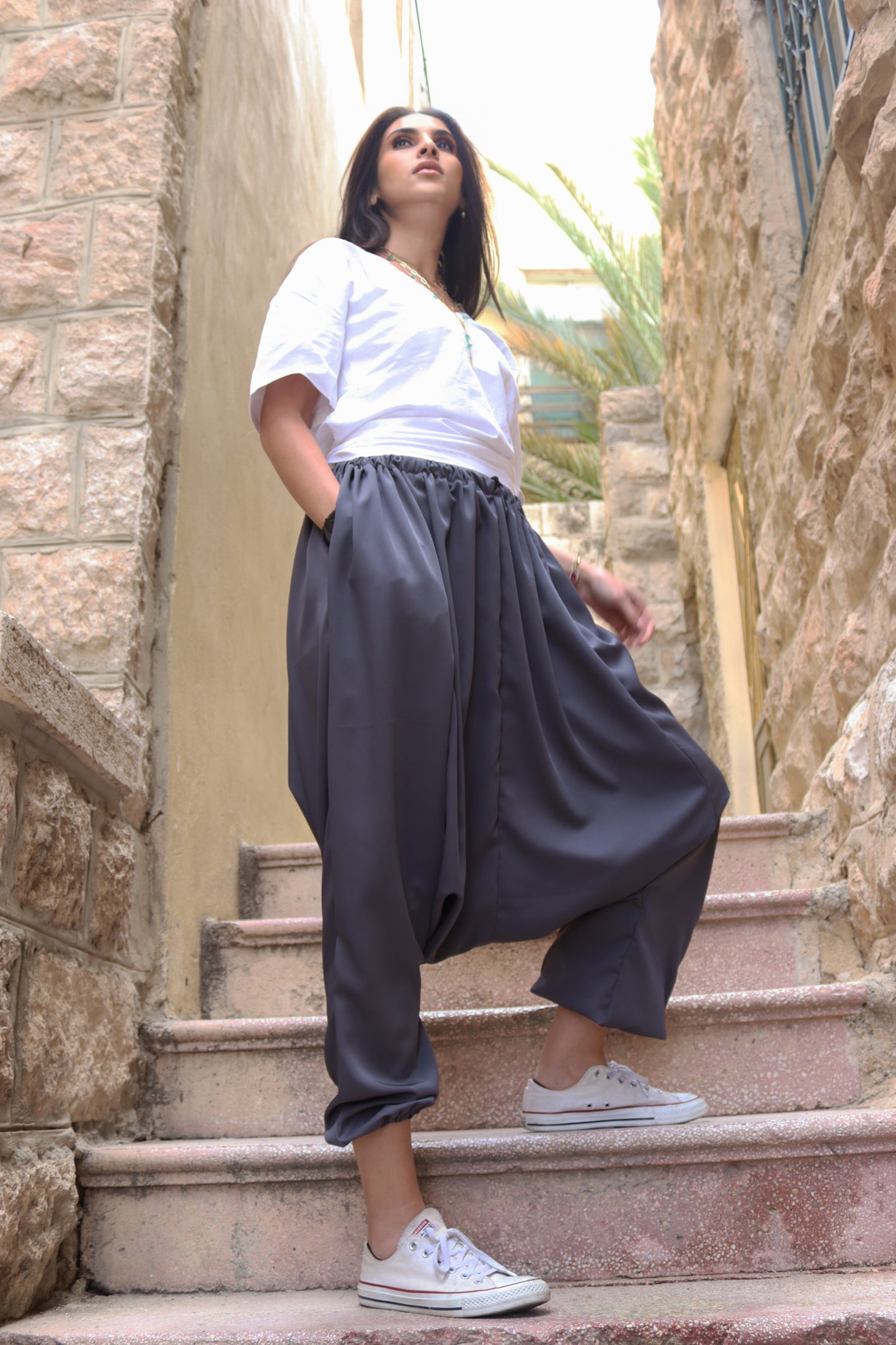 Sama on Grey Sherwal Pant